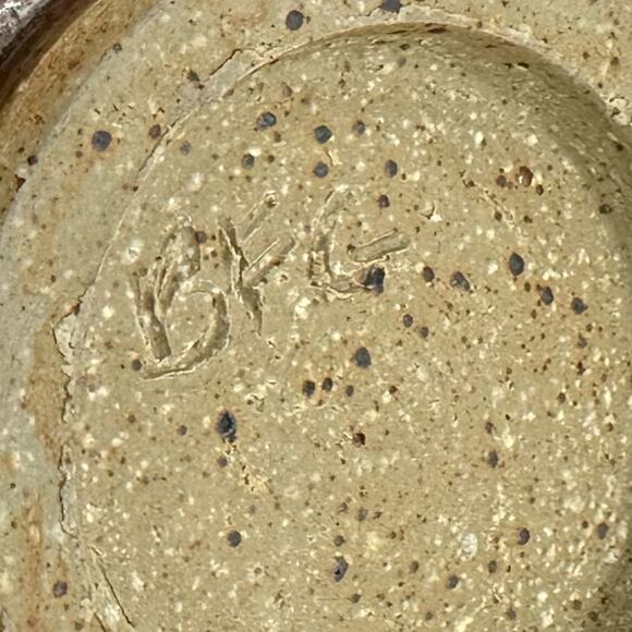 VTG Vintage Signed Brown Ceramic Retro Brown Bowl Spongewear Glazed Pottery - Picture 7 of 15